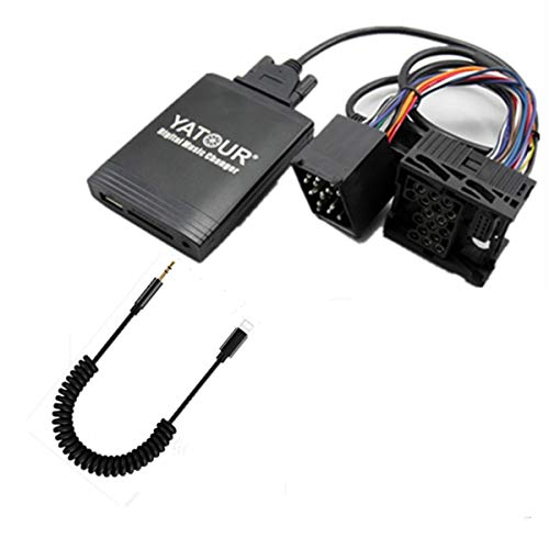 Adaptador AUX estéreo para iPhone de BMW, interfaz de entrada de audio digital para coche con tarjeta SD, iPod MP3 USB, 3,5 mm AUX IN, reproductor de música iluminado para BMW 91-05, Land Rover 99-05