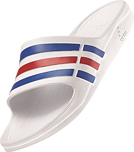 adidas Duramo Slide, Chanclas Unisex Adultos, Blanco (White/True Blue/Red), 39 EU