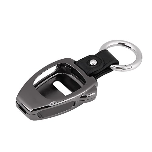 Aramox Matel Car Key Case Remote Cover Fob Shell Holder para Wrangler 08-17 Compass 08-15 Patriot 11-15(Black)