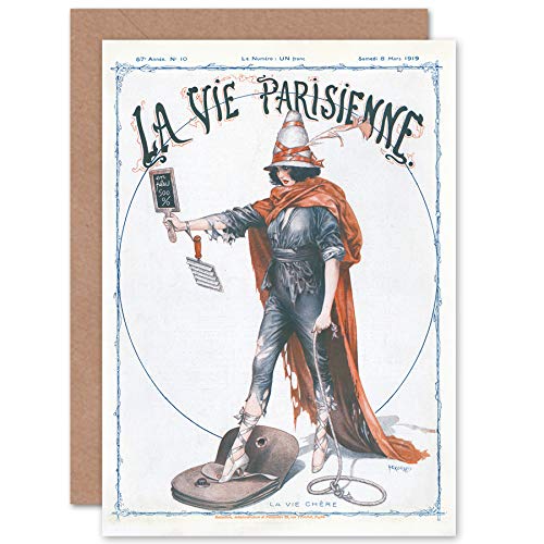 Artery8 La Vie Parisienne Herouard La Vie Chere Magazine Cover Sealed Greeting Card Plus Envelope Blank Inside París Héroe Portada de la Revista Cubrir