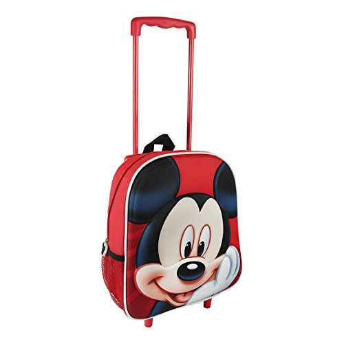 Artesania Cerdá Disney Mickey Mouse Mochila con Ruedas para Niños, Bolso Escolar, Mochila Guarderia, Equipaje Bolsa de Viaje Infantil, Diseño 3D, Regalo para Niños!