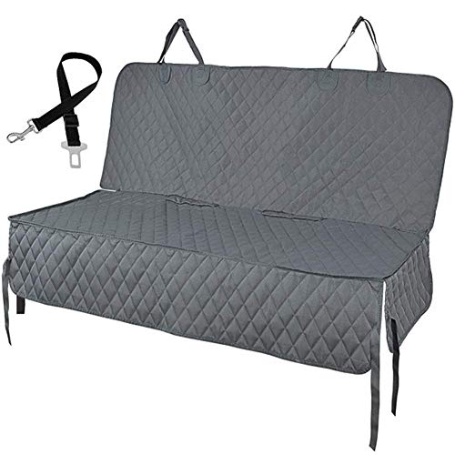 BBGSFDC Funda de asiento trasero para perro, impermeable, antideslizante, 600D, resistente, con reposabrazos, para asiento de coche, color gris