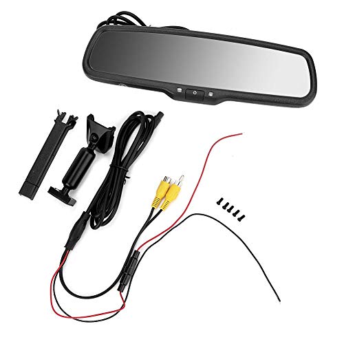 Bediffer Monitor de Espejo retrovisor de Coche Monitor de atenuación automática de Coche de 4,3 Pulgadas con Soporte Negro para Coches Vans Camiones RVs Mini Van