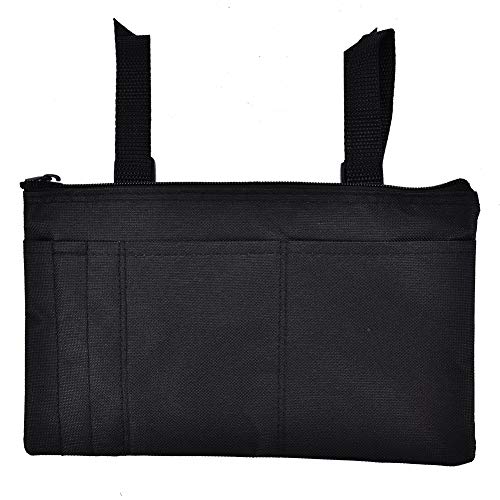 Bolsa lateral para silla de ruedas, bolsa con bolsa para silla de ruedas para sus dispositivos de movilidad Se adapta a la mayoría de los scooters Sillas de ruedas eléctricas o eléctricas(Negro)