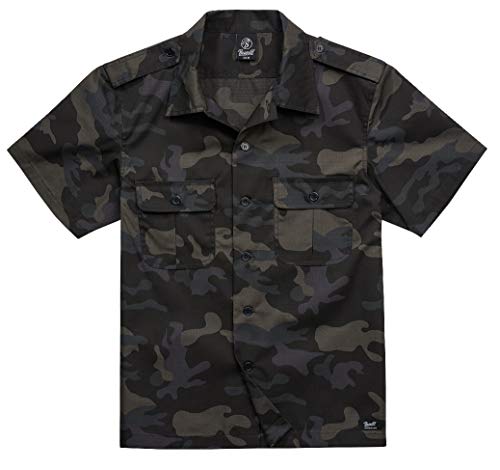 Brandit Ripstop Manga 1/2 Hombre Camisa Manga Corta Camuflaje Oscuro 3XL