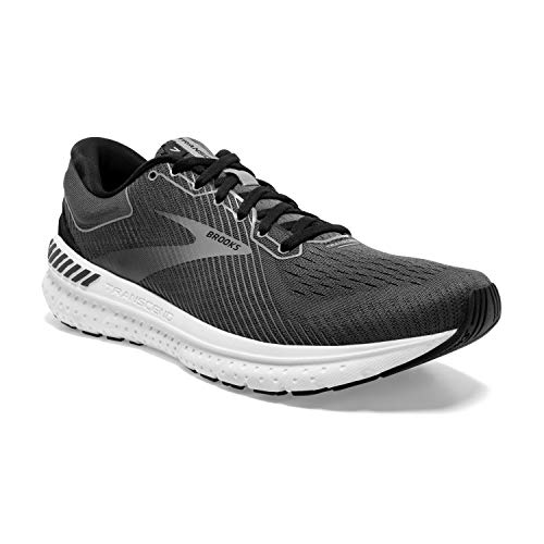 Brooks Mens Transcend 7 Running Shoe - Black/Ebony/Grey - D - 9.5