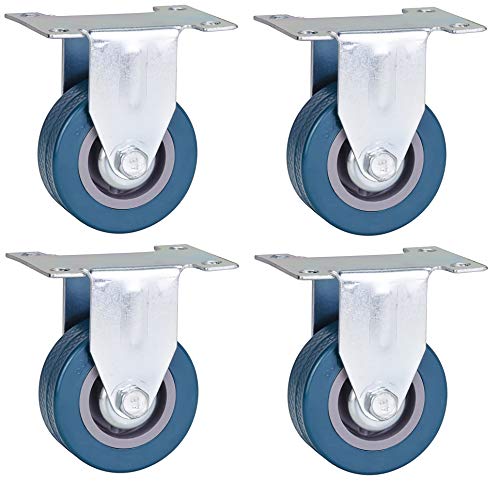 Bulldog Castors - Ruedas de goma dura de 50 mm, color gris sin marcas, fijación de placa fija, ruedas resistentes