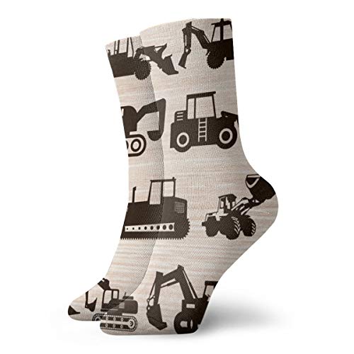 Calcetines unisex BJAMAJ Vintage Excavadora Tractor Bulldozer Interesante Poliéster Crew Calcetines Calcetines Calcetines Calcetines de adulto de algodón