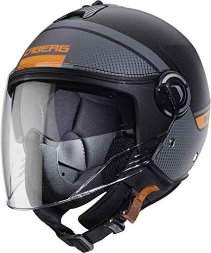 Casco Caberg Riviera V4 Elite Matt Negro/Antracita/Naranja Fluorescente S