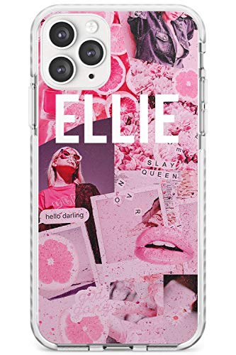 Case Warehouse Collage Moda Rosada Personalizada del Dulce Impact Funda para iPhone 11 Pro TPU Protector Ligero Phone Protectora con Personalizado Revista Imágenes