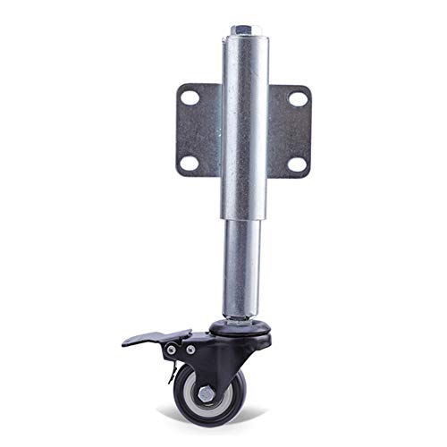 Casters Rueda de vástago de compuerta,Ruedas de compuerta con Resorte de 2 Pulgadas / 50 mm - Ruedas giratorias Ajustables de 6 cm - con Frenos - Todo Terreno, Negro