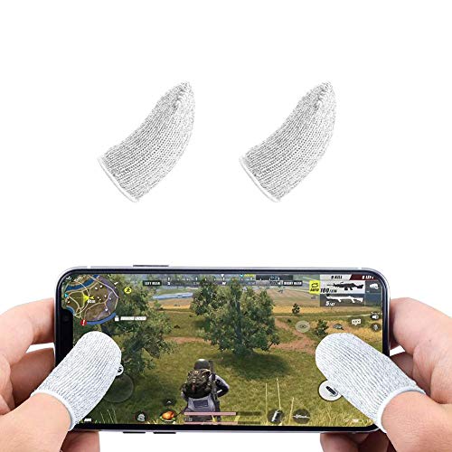 certainoly PUBG Mobile Game Finger Sleeve [1 par], Pantalla táctil Finger Sleeve Transpirable Anti-Sudor Sensible Disparar y apuntar Teclas para Reglas de Supervivencia/Cuchillos para Android y iOS