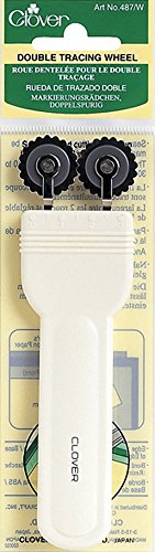 Clover Doble Rueda de Trazado, Blanco, 19x5.5x3 cm