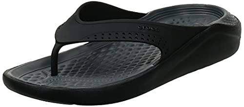 Crocs LiteRide Flip, Chanclas Unisex Adulto, Negro (Black/Slate Grey 0dd), 41/42 EU