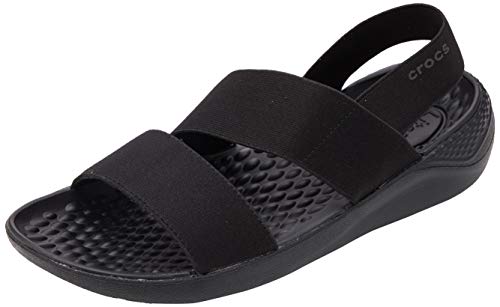 Crocs Literide Stretch Sandal Women, Sandalias de Punta Descubierta para Mujer, Negro (Black/Black 060), 37/38 EU