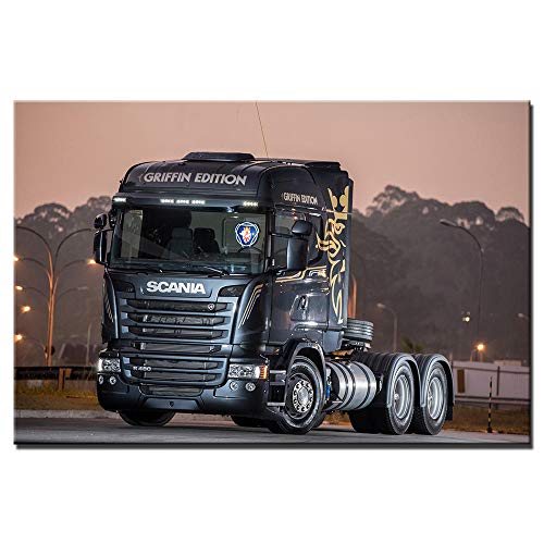 DHLHL Póster de camión Scania R480, Pinturas en Lienzo, Impresiones artísticas de Pared para Sala de Estar, decoración del hogar, Cuadros Modernos 60x90cm 24x36 Pulgadas sin Marco