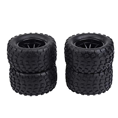 Drfeify Neumático RC, 4pc/Set 1:10 Neumático de Rueda RC Neumáticos de Goma compatibles con hsp redcat Exceed Truck Off-Road Car(10 Agujeros)