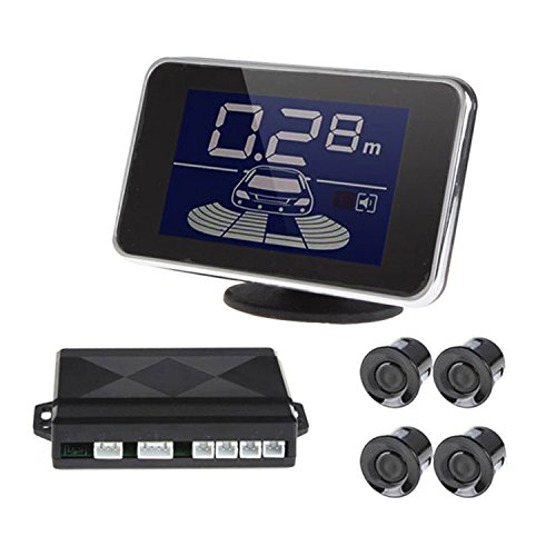 ePathChinaA® Mini LED Display 4 Sensors Kit Dual CPU Car/Truck/Vehicle Reversing Parking Sensor/Backup Sensor/Reversing Sensors System, Periodic Buzzer Alarm, LED Radar, Sound Alarm (Black), [Importado de Reino Unido]