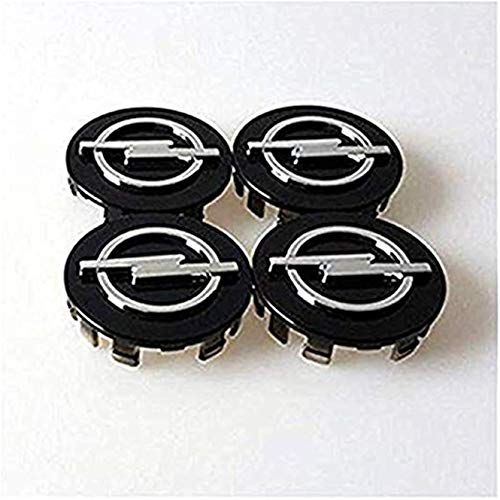 fanlinxin 4 Piezas 58 mm Negro Logo Opel Coche Emblema de la Rueda Centro Hub tapón de la Rueda Cubierta de la Insignia del Coche