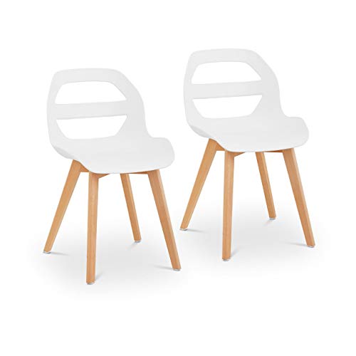 Fromm & Starck Set Sillas para Sala De Espera Cocina Asiento Star_Seat_15 (2 Unidades, hasta 150 kg, Asiento de 40 x 38 cm, Color Blanco)