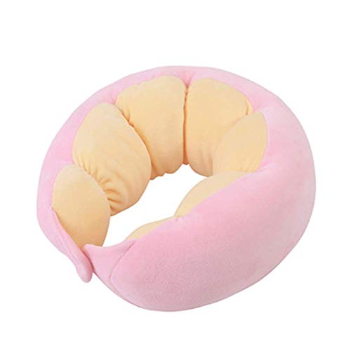 GJJSZ Almohada de Viaje Soporte de Cuello liviano Almohada Suave en Forma de U para Dormir cómodamente en el avión Coche Almohada de Cuello Linda en Forma de Guisante para Viajes Oficina en el hogar