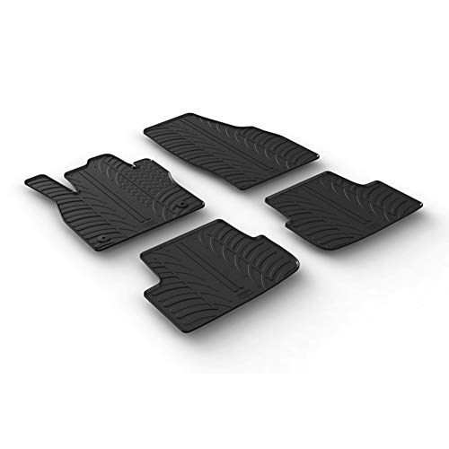 Gledring 0314 Alfombrillas de Goma Compatible Ibiza 6F 5-Puertas 6/2017-& Seat Arona 11/2017-(Perfil T 4-Partes + Clips de Montaje), Negro