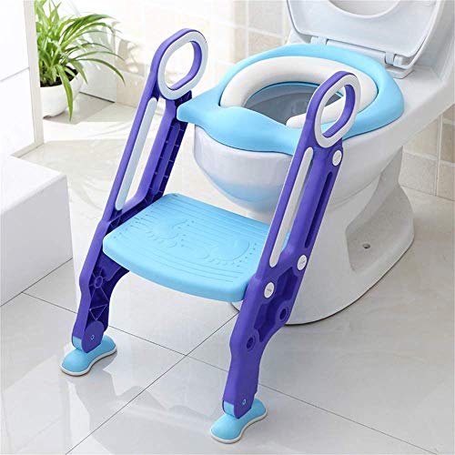 GLX Toilettentensitz Niños | Entrenamiento del Retrete Inodoro Infantil Asiento con Reposabrazos De Doble Cara para Niños De 1-7 Años,Púrpura