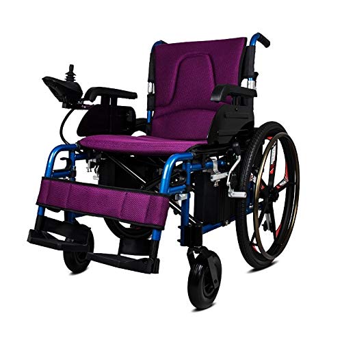 GNLIAN HUAHUA Silla de Ruedas eléctrica Filipinas Precio Power Motor Remoto Reclinable RECLINIZADO Silla de Ruedas al Aire Libre (Color : Purple)