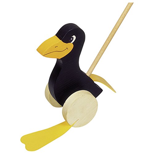 Goki - Pingüino con Ruedas con Palo de Madera