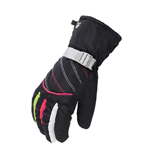 Guantes de esquí para mujer Guantes cálidos para montar al aire libre Guantes térmicos a prueba de viento para esquiar Senderismo