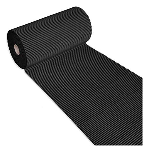 Gummy - Alfombra de goma suave para borde de piscina, rollo de 15 metros, multiusos, para debajo del vaso, color negro