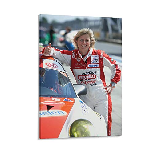 GUOHANG Póster de la pared de Sabine Schmitz con el conductor del coche de carrera, póster de la pintura de la lona, obras de arte, idea de regalo para habitación estética de 50 x 75 cm