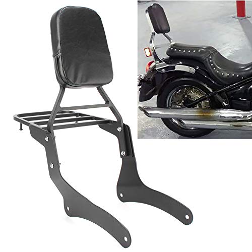 GZYF respaldo trasero para motocicleta con almohadilla de cojín, compatible con Kawasaki Vulcan VN900 Custom Classic 2006 – 2017