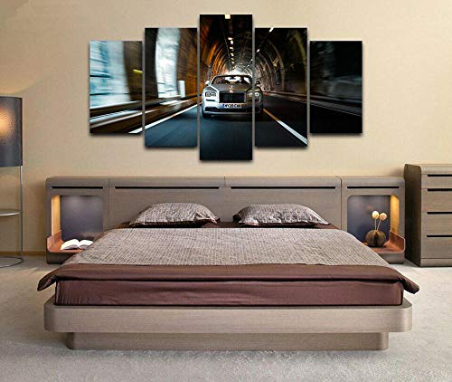 HFDSA Impresiones En Lienzo 5 Piezas Roll-Royc Dawn Silver Bullet 2020 Poster HD En Lienzo Modular Modern Interior Decorations Wall Art-Tamaño Regalo 150 * 80Cm.