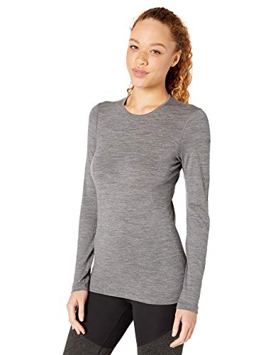 Icebreaker Merino 200 Oasis Manga Larga térmica Clima frío Capa Base Camiseta 200 Oasis Manga Larga térmica frío Clima Base Capa Camiseta, Mujer, 104375, Gritstone HTHR, L