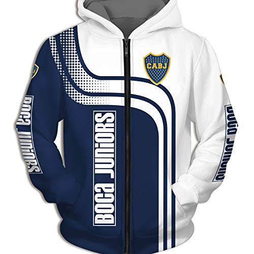 Jesus Avila Hoodies,Chaquetas,Camiseta,Pantalones-Cortos Cárdigan Delgado 3D Ca-Boca-Juniors Completo Impresión Sudaderas Hombres&Mujer Casual Poliéster Sweatshirt Clásico/B/XL