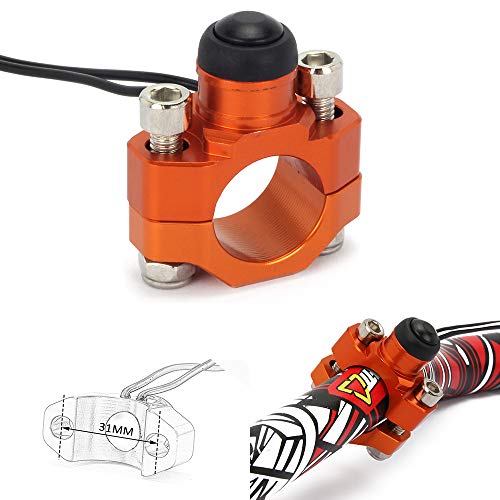 JFGRACING CNC - Botón Universal para Interruptor de Parada de Motocicleta con Placa de Montaje para Manillar K.T.M SX EXC XCF Duke LC4 SMR SMC SUPERDUKE – Naranja