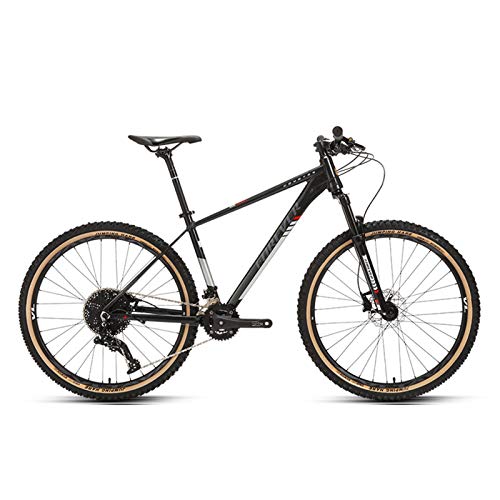 JKCKHA Bicicleta De Montaña para Hombre, Suspensión Delantera, 24 Velocidades, Ruedas De 27,5 Pulgadas, Cuadro De Aluminio De 17 Pulgadas, Negro,27.5 Inches