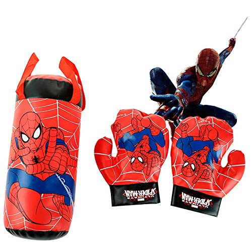 Juego De Guantes De Boxeo Spider-Man para Niños, Juguete De Descompresión De Dibujos Animados Equipo Deportivo Entrenamiento Familiar Vengadores De Boxeo