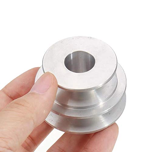 Landa tianrui Rueda de polea aleación de Aluminio de 40/32 mm de Doble Ranura de la polea los 8-12MM Bore Fijo en Forma de V for 10MM Belt (Size : Hole Dia:12mm)