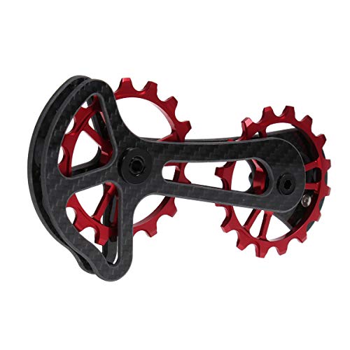 LIOOBO Rueda de la Bicicleta Cambio Trasero Velocidad Velocidad Cambio Trasero MTB Carretera Bicicleta Rueda de Cambio de la Rueda Trasera para Shimano 6800/6870/9000 / 9070Ultegra / Dura Ace (Rojo)