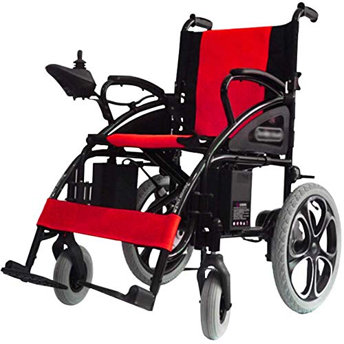 LJWJ Silla de Ruedas Eléctrica Plegable Ligera, Powerchion Powerchair Portátil Liviana, Función Dual Anciana Deshabilitada Inteligente Scooter Automática Drive con Energía Eléctrica O Uso de Silla de