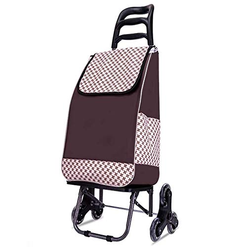 LQBDJPYS 50 kg de gran capacidad carrito de compras ligero plegable, escalera impermeable bolsa desmontable giratoria ruedas delanteras escalador de gran tamaño ruedas traseras bolsas de equipaje