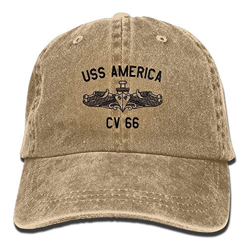 lymknumb US Navy USS America CV-66 Sombrero de Vaquero Ajustable Vintage Gorras de Gimnasia para Hombre y Mujer, Talla única