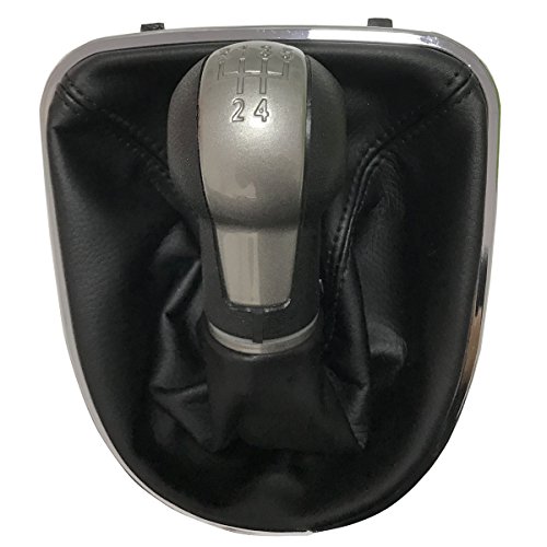 Maxiou Perilla Gear Shift con cubierta de arranque de cuero Gaitor para ALTEA LEON II 2 TOLEDO Palanca Stick para coche 5 6 velocidades Pomo de Cambio (5-Speed)