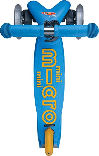 Micro® Mini Deluxe, Original Design, Patinete 3 Ruedas, 2-5 Años, Peso 1,95kg, Carga Máx: 50kg, Altura 48-68cm, Rodamientos ABEC 9, Plataforma Antideslizante. (Azul Océano, Talla Única)