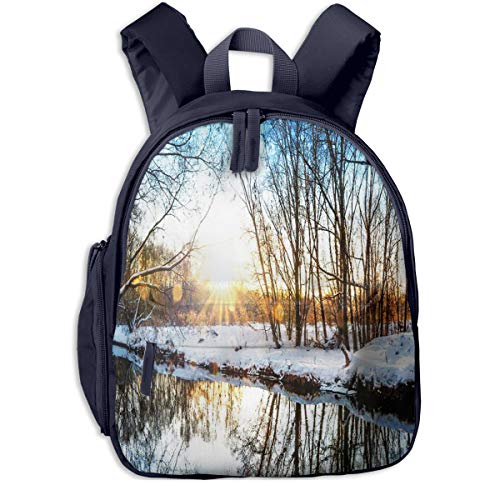 Mochilas Infantiles, Bolsa Mochila Niño Mochila Bebe Guarderia Mochila Escolar con Scenic Winter Wonderland para Niños De 3 a 6 Años De Edad