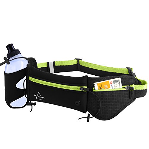 MOSSLIAN Running Belt, Sports Riñonera con Botella de Agua Sports Running Fitness Deportes y Aire Libre para Teléfonos Móviles Elastic para Mujeres y Hombres Verde