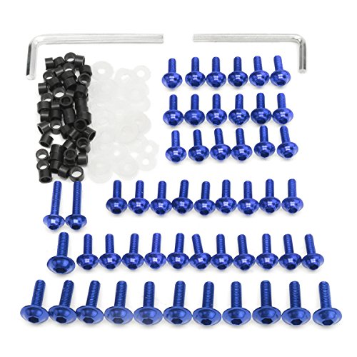 Moto carenado Pernos Sujetador Kit Clips Tornillo para Yamaha YZF R6 1999 2000 2001 2002-azul