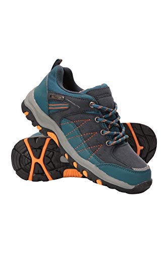 Mountain Warehouse Zapatillas Stampede para niños - Zapatillas de Correr con Suela de Gran Agarre, Zapatillas Impermeables, Zapatillas de Verano con Empeine Azul petróleo 30.5